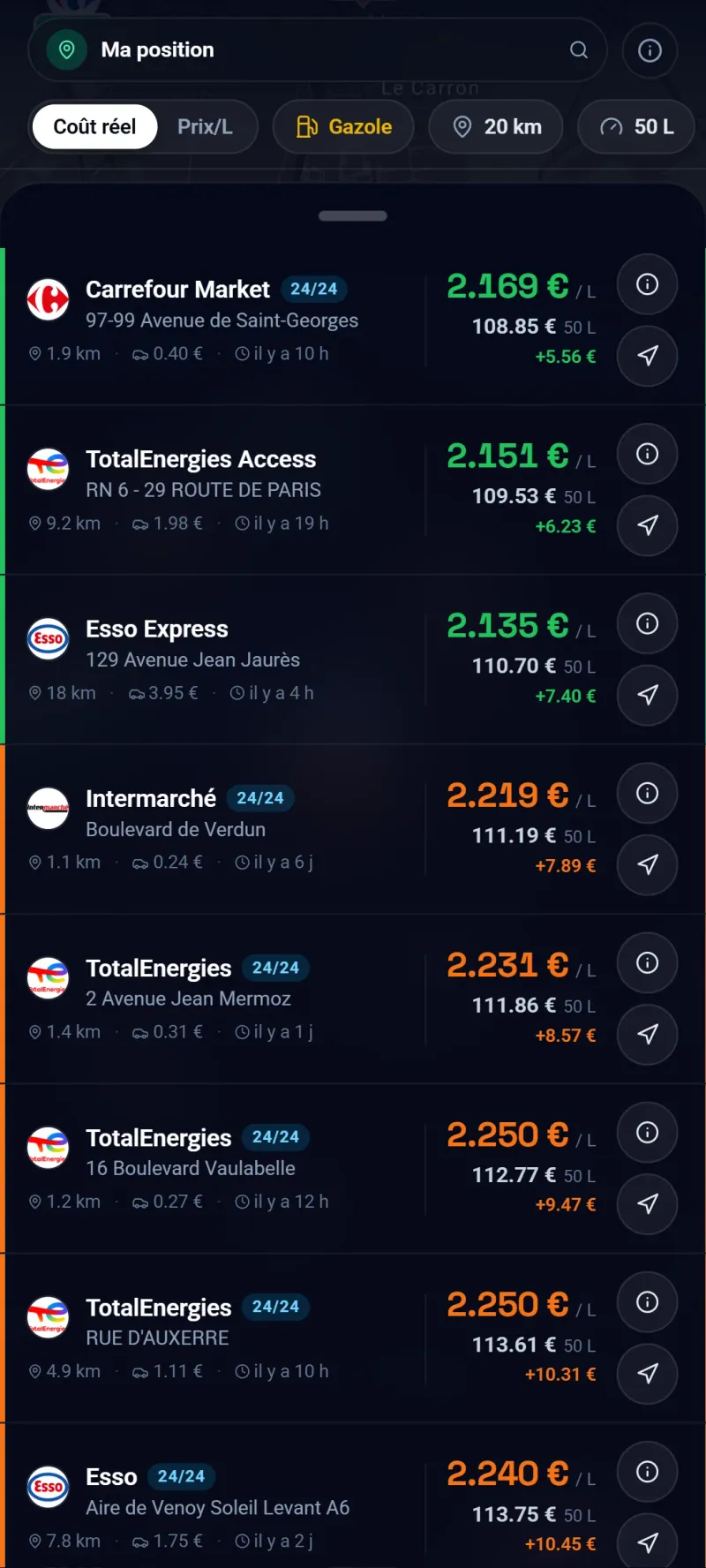 Prix Carburants capture d'écran