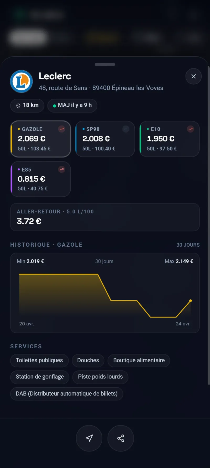 Prix Carburants capture d'écran