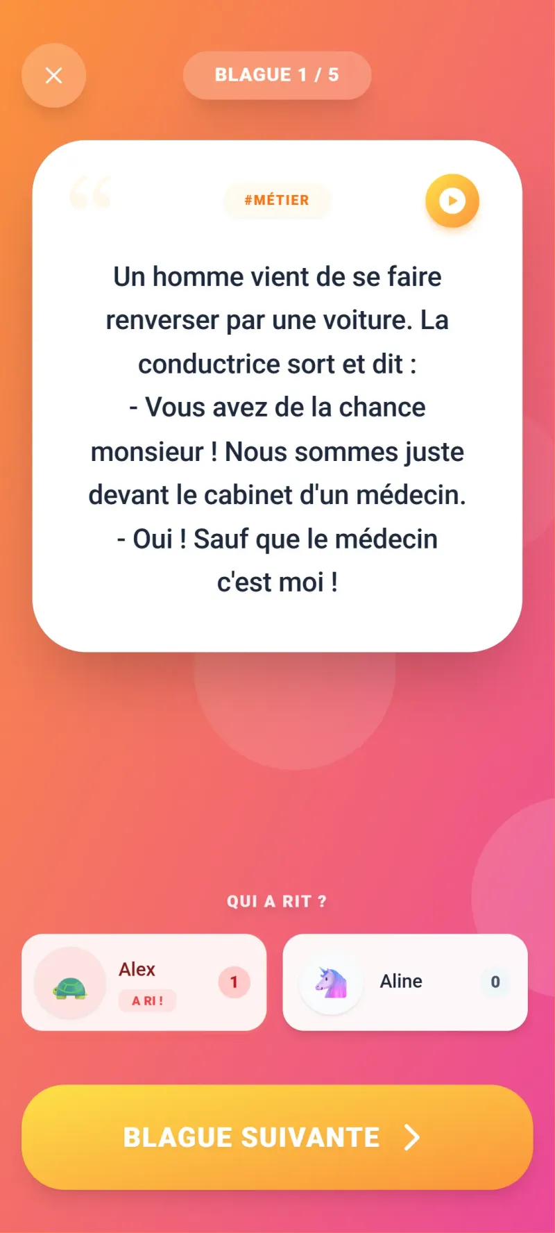 Qui rit perd capture d'écran