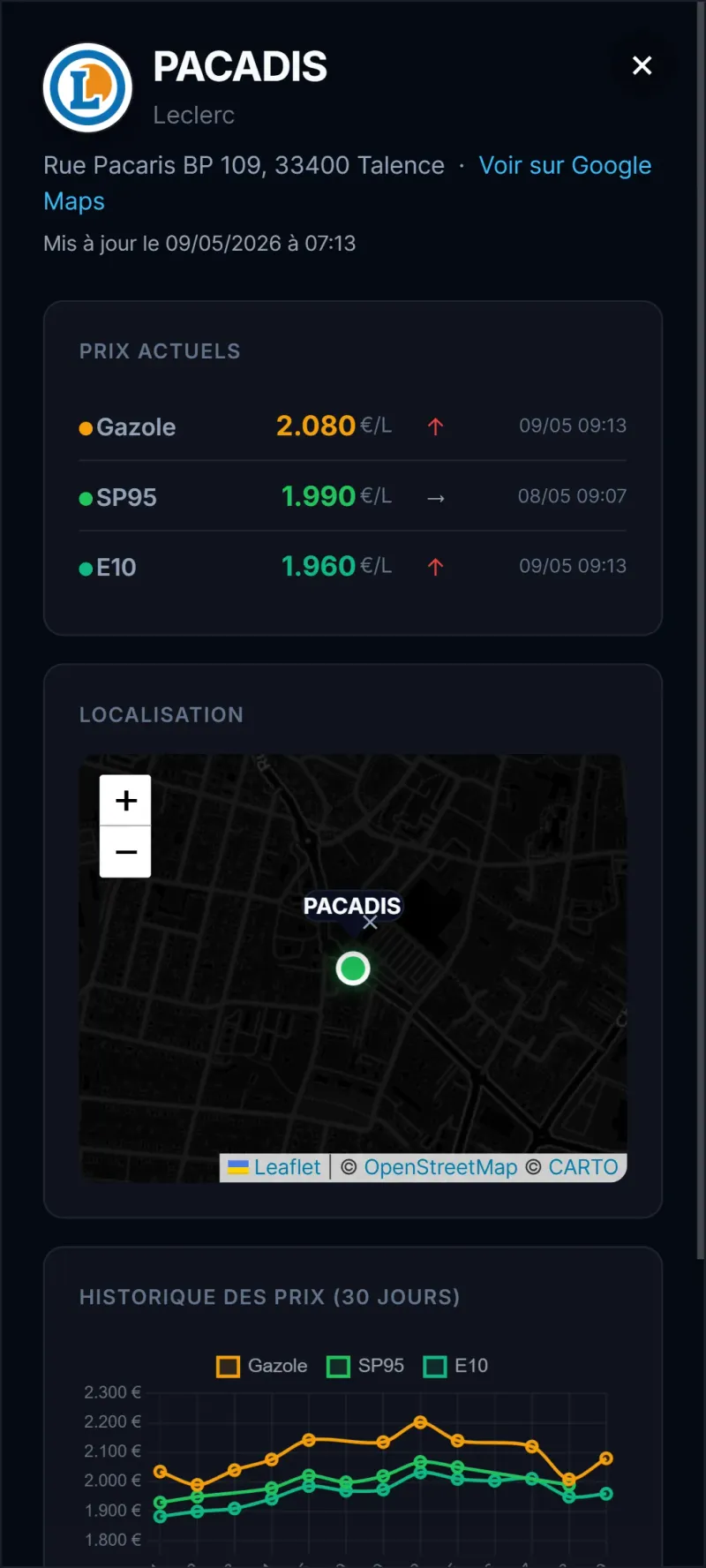 Prix Carburants capture d'écran